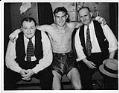 Image of Boxer Freddie Steele with manager Dave Miller and trainer Jack Connors, circa 1930