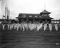Image of Sailors drilling at naval training camp, Seattle, circa 1918