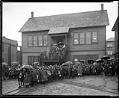 Image of School children leaving Main Street School, December 11, 1921