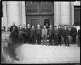 Image of Group of Native American men at courthouse, circa 1920
