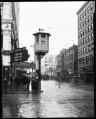 Image of Traffic tower at Fourth Avenue and Pike Street, 1925