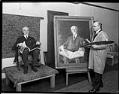 Image of Professor Meany having his portrait painted, circa 1925