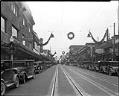Image of Christmas decorations on University Way, Seattle, circa 1926