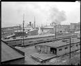 Image of Seattle waterfront near the Canadian Pacific dock, circa 1925
