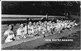Image of Seattle Rainiers in dugout, Seattle, 1938