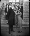 Image of University of Washington student pinning corsage on Edmond Meany, Seattle, circa 1925