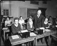 Image of August Dvorak and typing class at University of Washington, Seattle, November 14, 1932