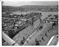 Image of Boating season opening day parade, looking southwest, Seattle, May 2, 1958