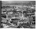 Image of Aerial view of University of Washington campus, looking southwest, Seattle, 1948