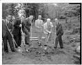 Image of Washington Park Arboretum showing groundbreaking for Japanese teahouse, Seattle, 1959