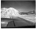 Image of Boeing bomber B-17 in flight with Mount Rainier in the background, 1941