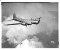 Image of Aerial view of an early Boeing B-17E in flight, Washington State, 1941
