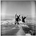 Image of Seattle-area nuns playing in the surf, Grayland, 1960