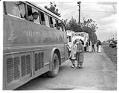 Image of Busload of incarcerees arriving at the Puyallup Assembly Center, Puyallup, 1942