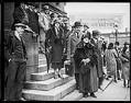 Image of Roy and Elise Olmstead with Roy's mother Sarah at courthouse, Seattle, 1926