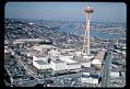 Image of Aerial view, looking north, of the Space Needle and Seattle World's Fair grounds, 1962