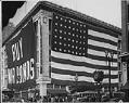 Image of War bonds sign and flag at Frederick & Nelson, Seattle, circa 1943