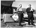 Image of Francis J. Gaudette and Mike Maples announcing shipment of  Windows 3.1 at Sea-Tac Airport, March 18, 1992