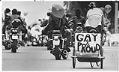 Image of Motorcycles and a bicycle at front of  Pride Parade, Seattle, June 29, 1986
