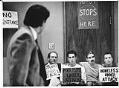 Image of ACT UP activists blocking the door to Mayor Norm Rice's office, Seattle, September 14, 1990