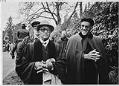 Image of Rev. Leon Jones and Rev. Samuel B. McKinney arrested at protest against South Africa, Seattle, December 9, 1984