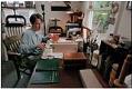 Image of Anne Hillam working in her bookbinding studio, Seattle, May 5, 1997
