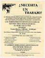 Image of Necesita un trabajo?/ Need a job flier for program at El Centro de la Raza, 1987