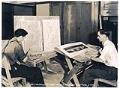 Image of James Fitzgerald and Lloyd Lovegren working on the East Tunnel Portal models for the Lake Washington Floating Bridge, May 9, 1940