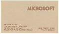 Image of Microsoft business card, circa 1980