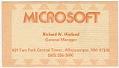 Image of Ric Weiland's Microsoft business card, circa 1975