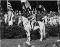 Image of Woman on horseback dressed as Joan of Arc at Seattle's Independence Day celebration, July 5, 1920