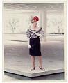 Image of Donna Rydberg modeling an outfit at the US Science Pavilion, Seattle, 1962