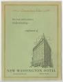 Image of New Washington Hotel stationery folder, circa 1950