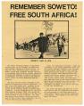 Image of Remember Soweto! Free South Africa! flier, 1988