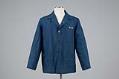Image of Blue shop coat modified and worn by Bill Nye, 1980s