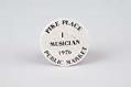 Image of First Pike Place Market busker's permit button, 1976