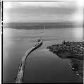 Image of Aerial view of Evergreen Point Floating Bridge, March 1963