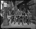 Image of Western Union messengers on bicycles, Seattle, 1937