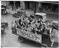 Image of Garfield High School band promoting Thanksgiving benefit football games, Seattle, 1935