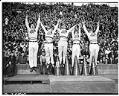 Image of Cheerleaders at charity football game, December 2, 1939