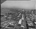Image of Aerial view of Alaskan Way Viaduct under construction from south, Seattle, 1957