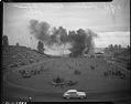 Image of Army guns at civil defense demonstration in Husky Stadium, Seattle, 1943