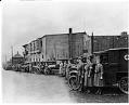 Image of Red Cross ambulance drivers and ambulances, circa 1917