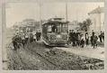 Image of Madison Street cable car off its track, Seattle, circa 1905