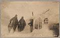 Image of Snowshoers at Archie Burns freight office scale, December 16, 1898