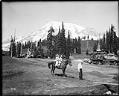 Image of Girls on a horse at Mount Rainier National Park, circa 1917