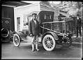 Image of James W. Abell with dogcatching truck, September 14, 1921