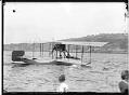 Image of Aviator Silas Christofferson and Seattle Mayor Hiram Gill in plane on Lake Union, Seattle, July 18, 1914