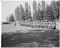 Image of Seattle Chinese Community Girls' Drill Team at Seafair Powwow during, Seattle, August 11, 1952