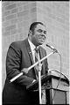 Image of Donald Phelps speaking at dedication of the Center Park Apartments for people with disabilities, Seattle, August 30, 1970